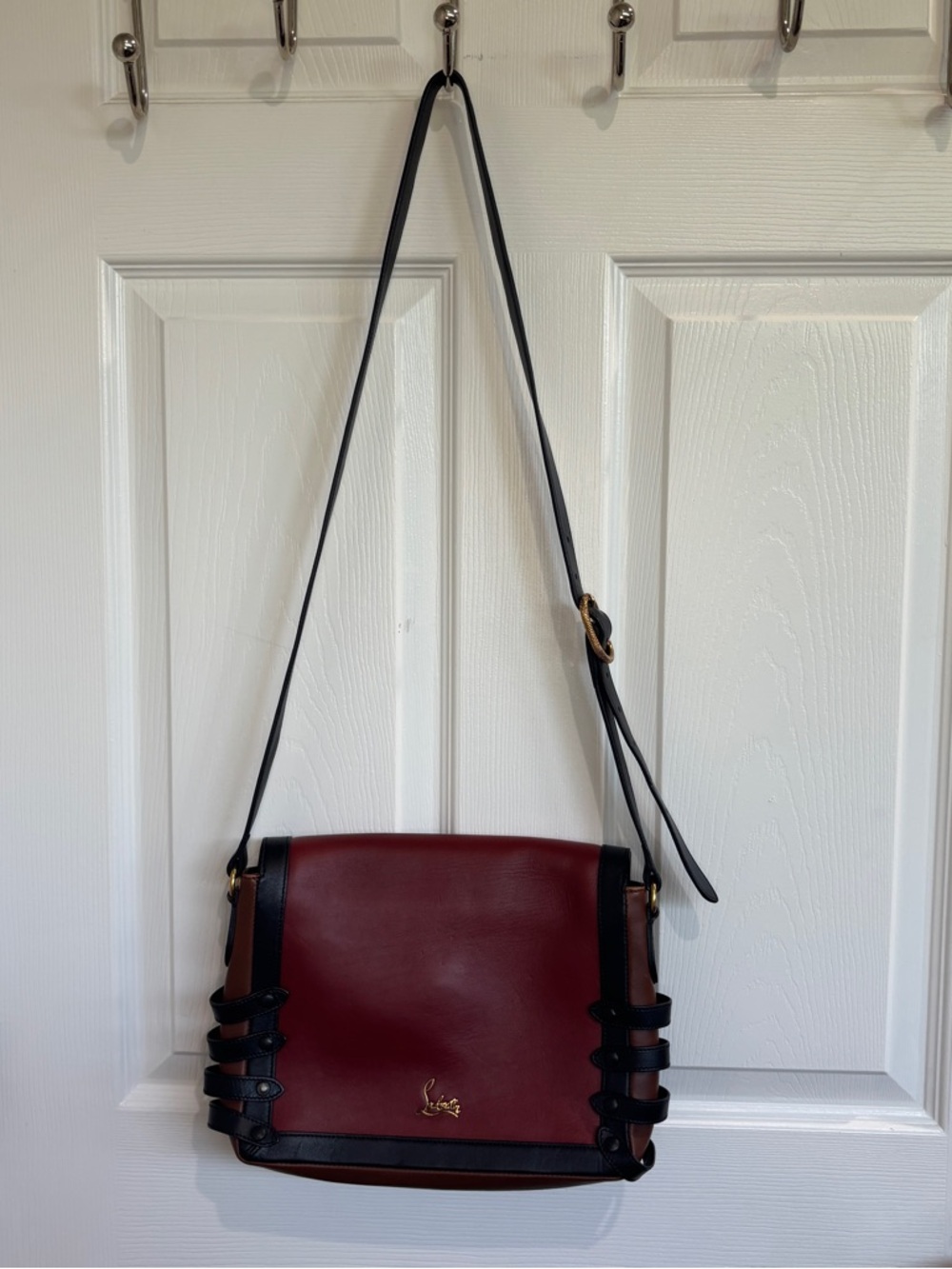 Louboutin Red & Brown crossbody bag